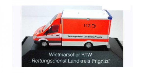 Rietze 72007 Rettungsdienst Prignitz MB Sprinter WAS Design-RTW